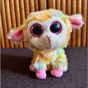 'BLOSSOM THE LAMB' EASTER 2013 TY BEANIE BOO SOLID PINK EYES, MINT, NO SWING TAG